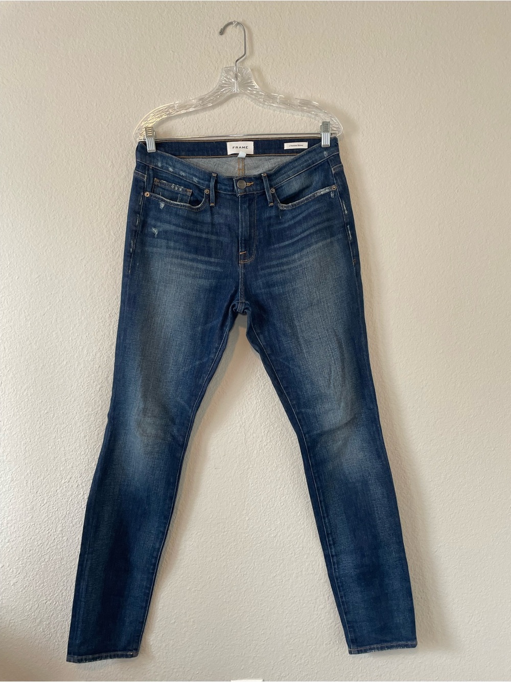 FRAME‎ Womens Dark Wash L'Homme Slim Fit Jeans Sz 31 STYLE LMHK691 Wash Keystone